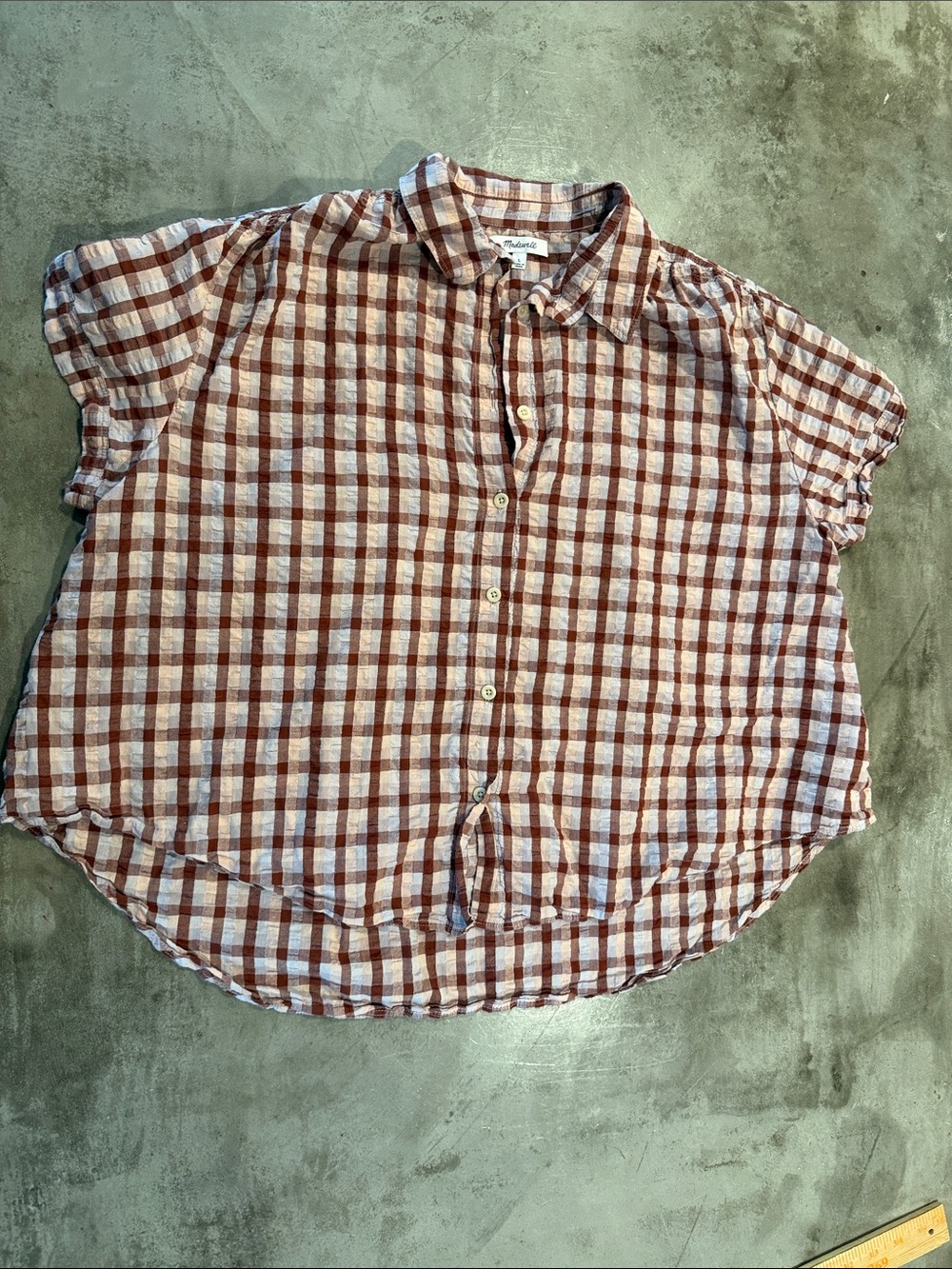 Madewell Plaid Short Sleeve Button-Down Shirt
